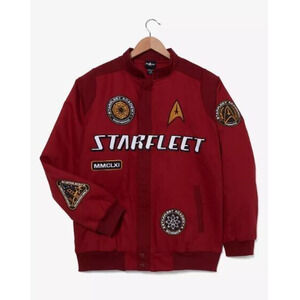Rare Star Trek USS Enterprise Starfleet Academy Red Engineer Jacket Size Large L